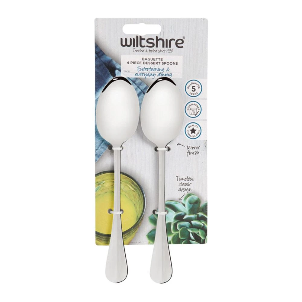 Baguette Dessert Spoon 4 Piece 2 Baguette Dessert Spoon 4 Piece - Image 2