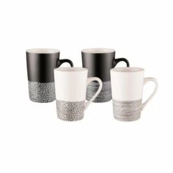 Tube Mug Set Of 4 Monochrome Hem
