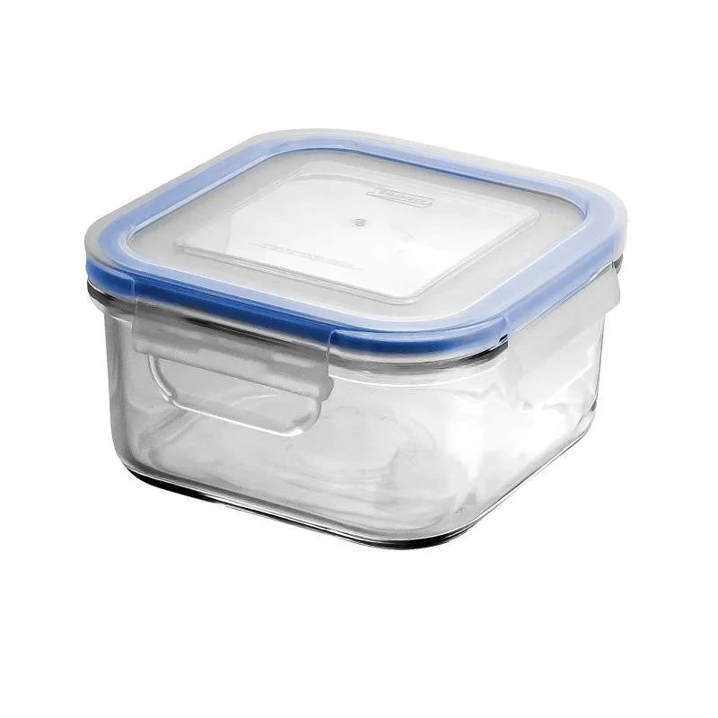 Square Tempered Glass Food Container 1 Square Tempered Glass Food Container